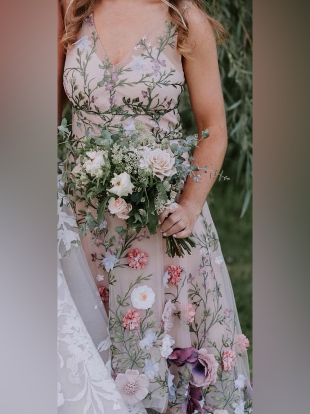 Marchesa Notte Dress 3D Flowers Size 4